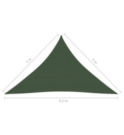 Voile d'ombrage 160 g/m² Vert foncé 3x3x4,2 m PEHD