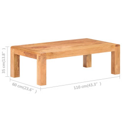 Table basse 110x60x35 cm Bois d'acacia massif et finition miel