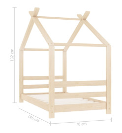 Cadre de lit d'enfant Bois de pin massif 70x140 cm