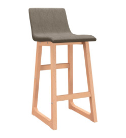 Tabourets de bar lot de 2 taupe tissu