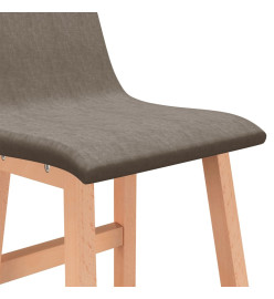 Tabourets de bar lot de 2 taupe tissu