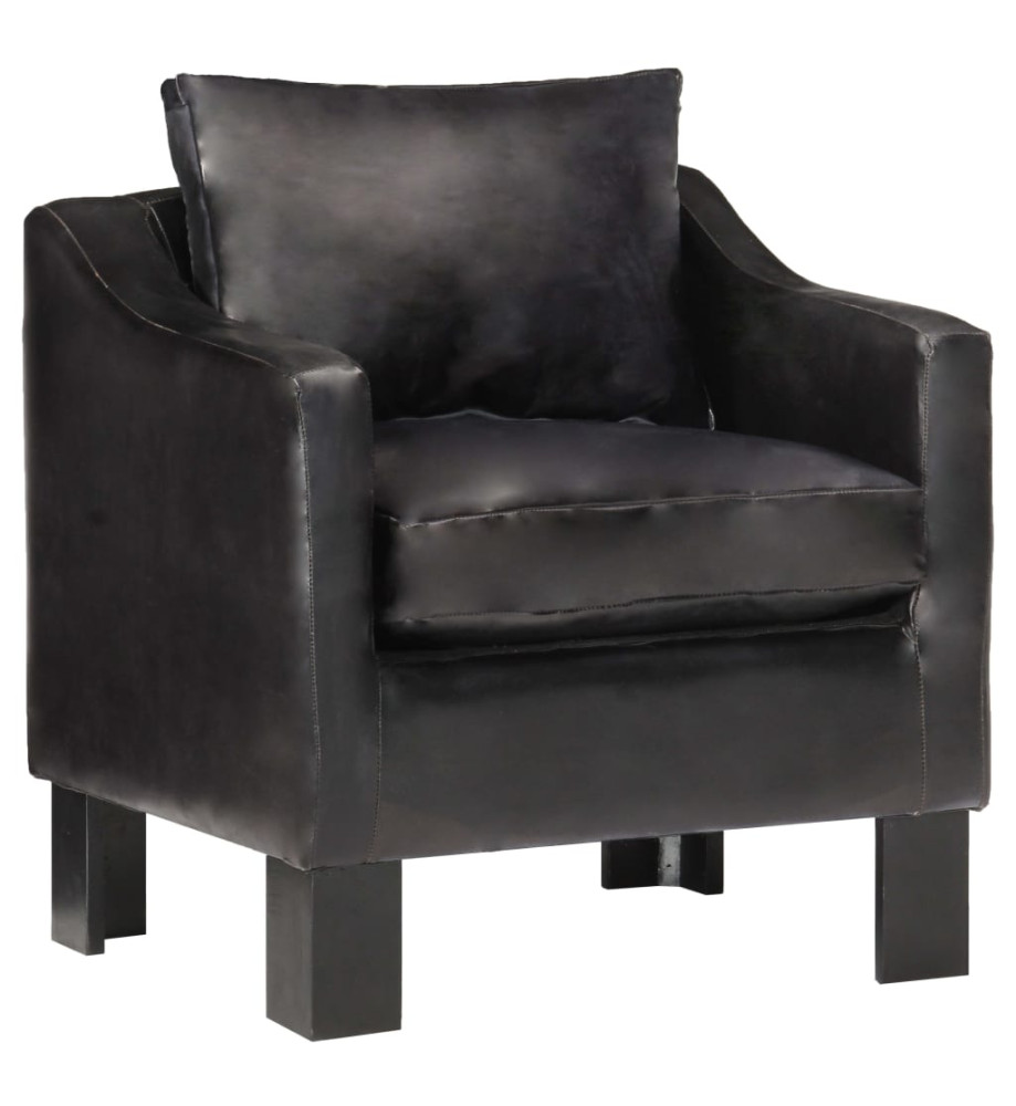 Fauteuil Noir Cuir véritable