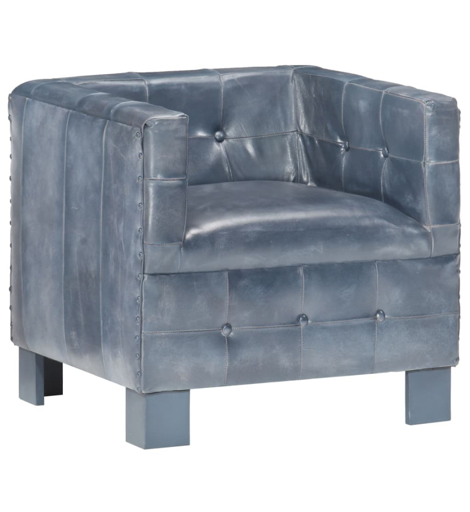 Fauteuil Gris Cuir véritable