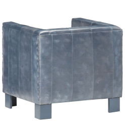 Fauteuil Gris Cuir véritable