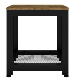 Table d'appoint Marron foncé et noir 40x40x45 cm MDF et fer