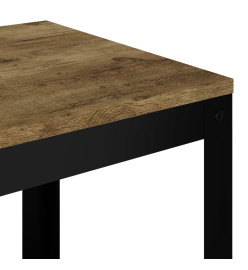 Table d'appoint Marron foncé et noir 40x40x45 cm MDF et fer