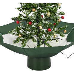 Arbre de Noël neigeux avec base de parapluie Vert 75 cm