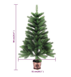 Arbre de Noël artificiel aiguilles réalistes 90 cm vert