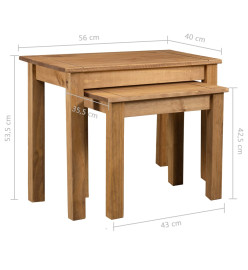 Tables gigognes 2 pcs Bois de pin massif Assortiment Panama