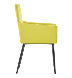 Chaises à manger avec accoudoirs lot de 4 jaune tissu