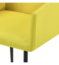 Chaises à manger avec accoudoirs lot de 4 jaune tissu