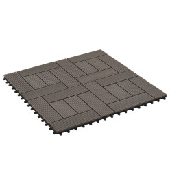 Carreaux de terrasse 22 pcs 30 x 30 cm 2 m² WPC Marron foncé