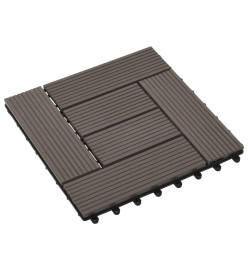 Carreaux de terrasse 22 pcs 30 x 30 cm 2 m² WPC Marron foncé