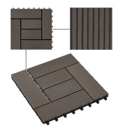 Carreaux de terrasse 22 pcs 30 x 30 cm 2 m² WPC Marron foncé