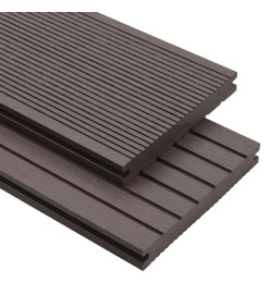 Panneaux de terrasse solides WPC 10 m² 4 m Marron foncé