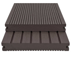 Panneaux de terrasse solides WPC 10 m² 4 m Marron foncé