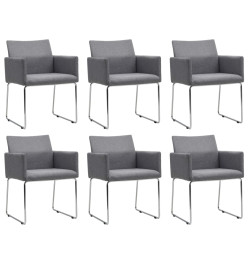 Chaises à manger lot de 6 gris clair tissu