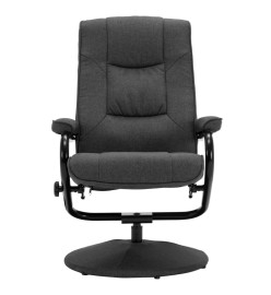 Fauteuil inclinable avec repose-pied Gris foncé Tissu