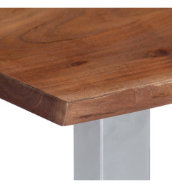 Table basse avec bord naturel 60x60x40 cm Bois d'acacia massif