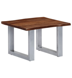 Table basse avec bord naturel 60x60x40 cm Bois d'acacia massif