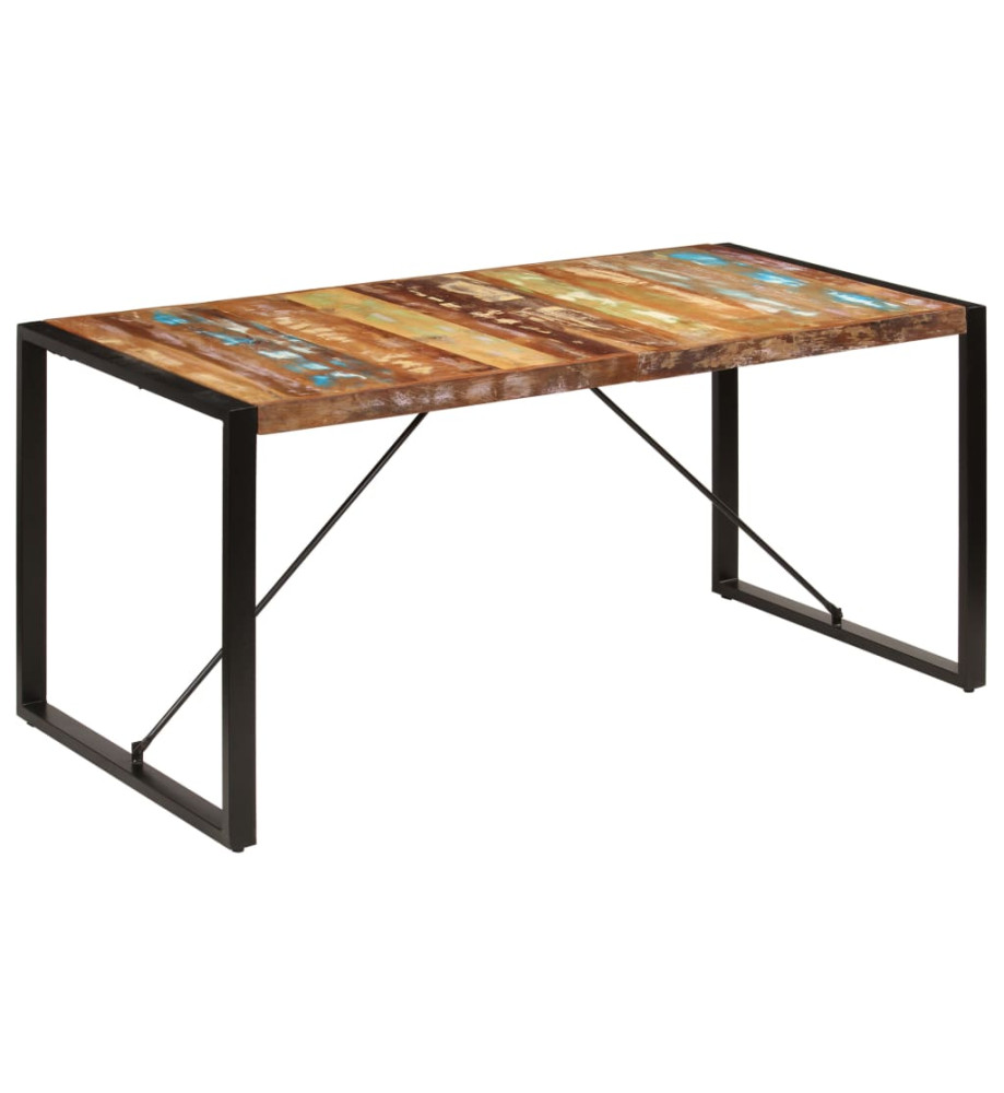 Table de salle à manger 160x80x75cm Bois de récupération massif