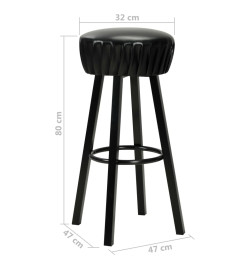 Chaises de bar lot de 2 noir similicuir