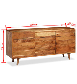 Buffet Bois massif avec portes sculptées 160 x 40 x 75 cm