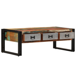 Table basse avec 3 tiroirs Bois de récupération 100x50x35 cm