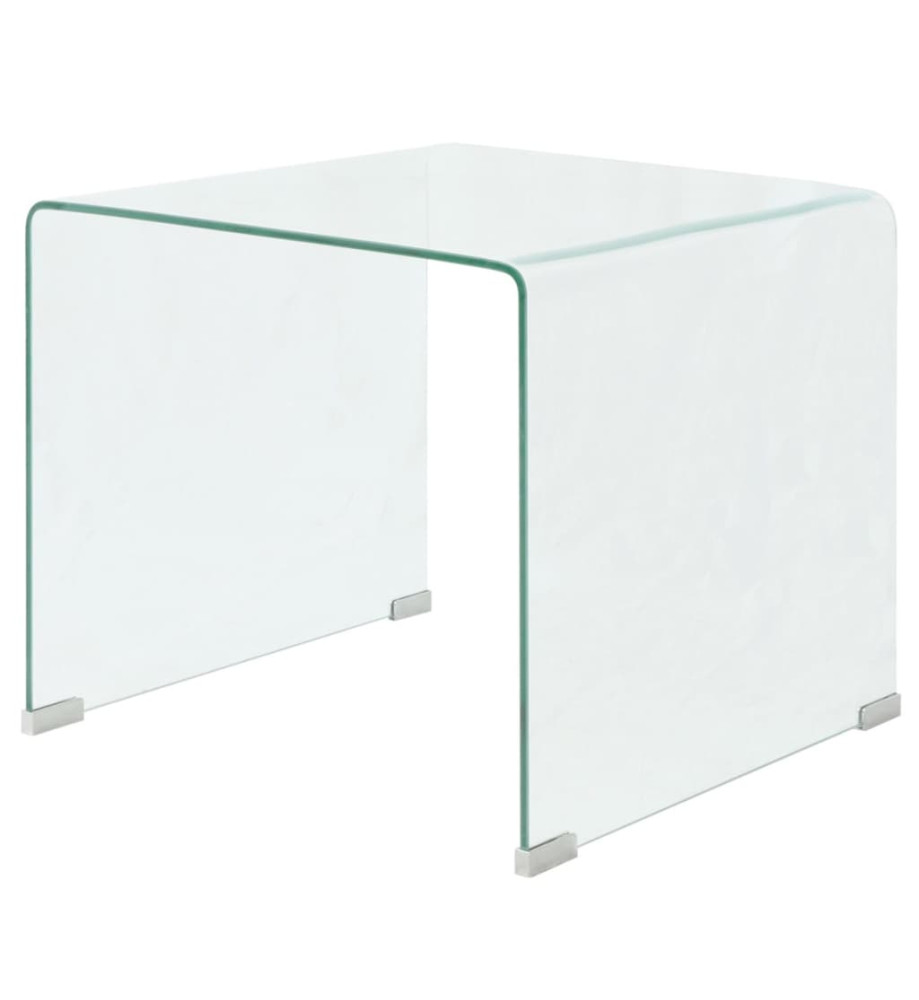 Table basse 49,5 x 50 x 45 cm Verre trempé Transparent