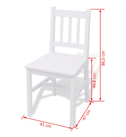 Ensemble de salle à manger 5 pièces Pinède Blanc