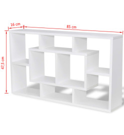 Étagère murale d'affichage 8 compartiments Blanc