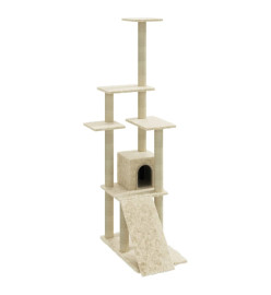 Arbre à chat avec griffoirs en sisal Crème 155 cm