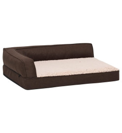 Matelas de lit ergonomique de chien 60x42 cm Polaire aspect lin