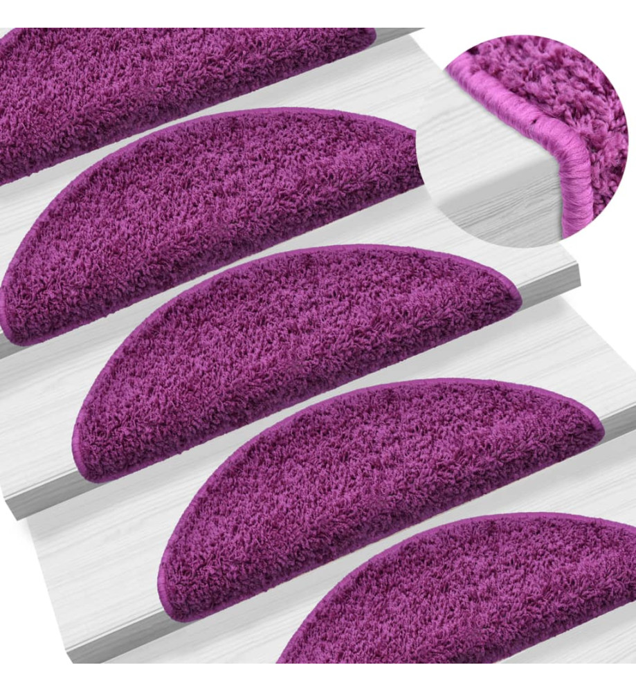 Tapis d'escalier 5 pcs 65x21x4 cm Violet