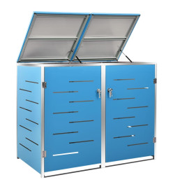 Abri pour deux poubelles 138x77,5x115,5 cm Inox