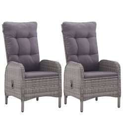 Ensemble de salle à manger de jardin 3 pcs Gris
