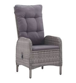 Ensemble de salle à manger de jardin 3 pcs Gris