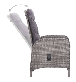 Ensemble de salle à manger de jardin 3 pcs Gris
