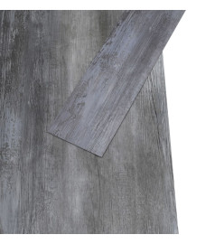 Planches de plancher PVC Non auto-adhésif 4,46 m² Gris brillant