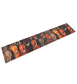 Tapis de cuisine lavable impression cuillère épices 60x300 cm