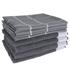 Ensemble de serviettes 12 pcs gris coton