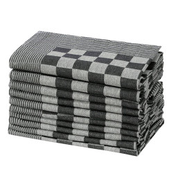 Serviettes de cuisine 20 pcs noir et blanc 50x70 cm coton