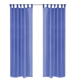 Rideau occultant 2 pcs Voile 140 x 225 cm Bleu royal