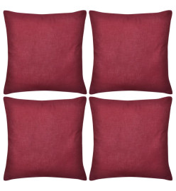 Housses de coussin 4 pcs Coton Bordeaux 50x50 cm