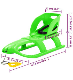 Traîneau avec siège Vert 102,5x40x23 cm Polypropylène