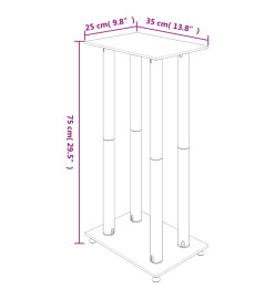 Supports de haut-parleurs 2 pcs noir et argenté 4 piliers