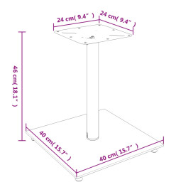 Supports de haut-parleurs 2 pcs noir et argenté 1 pilier