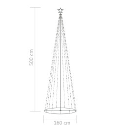 Sapin de Noël cône 752 LED Blanc chaud Décoration 160x500 cm