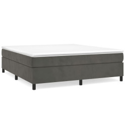 Lit à sommier tapissier et matelas Gris foncé 180x200cm Velours
