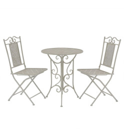 Ensemble de bistro 3 pcs Acier Gris